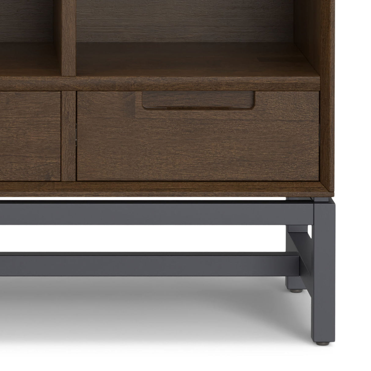 Banting - 9 Cube Bookcase With Drawers - Walnut Brown by Simpli-Home | Bel Furniture