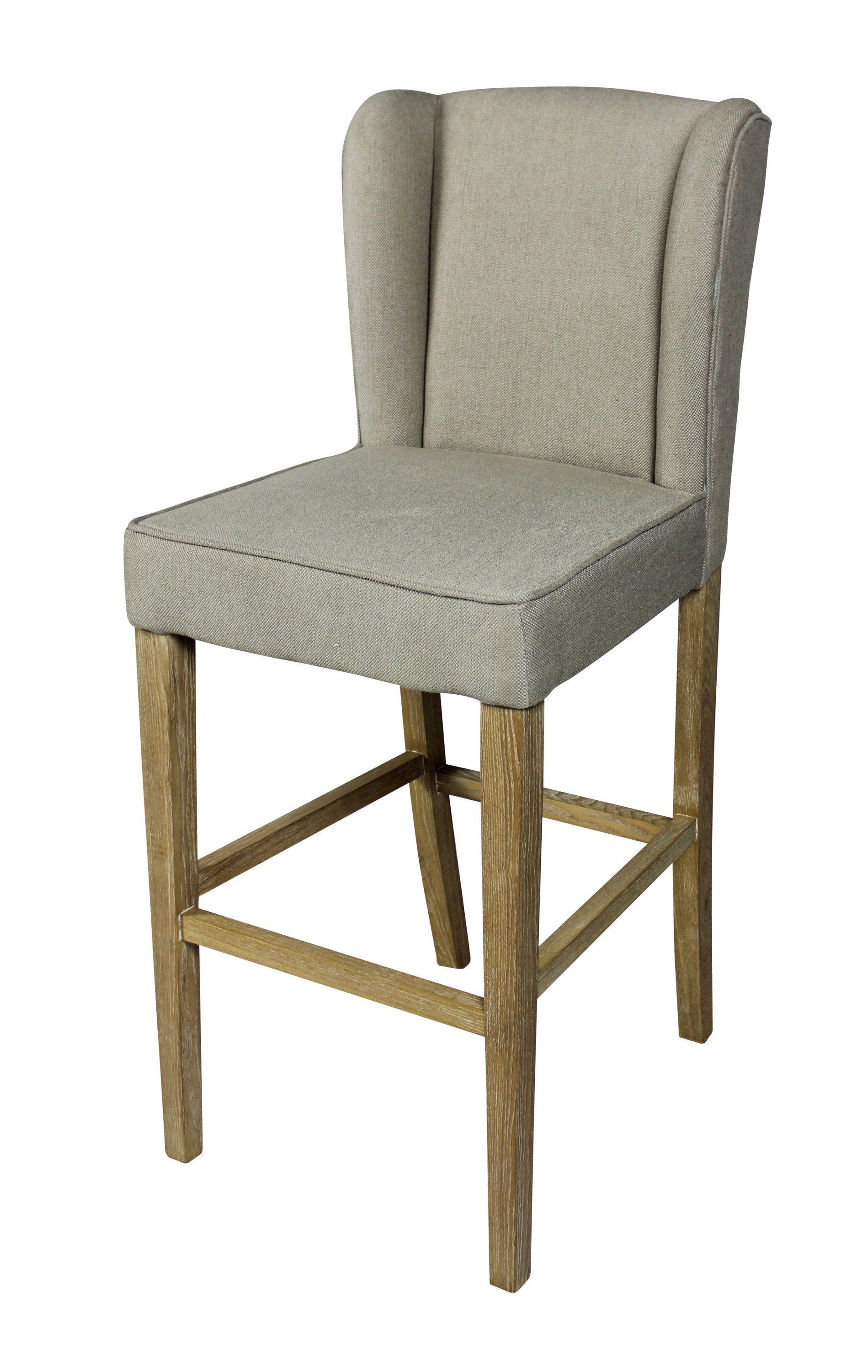 Solid Wood Bar Height Bar Chair - Gray / Brown