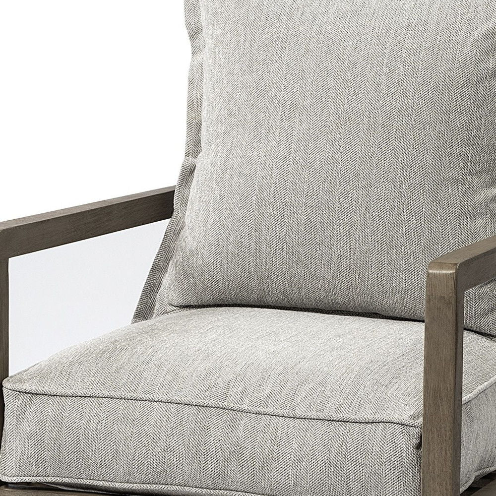 Fabric Arm Chair - Ash Gray / Brown