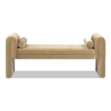Mason - Arched Arm Bench With Bolster Pillows - Camel Brown Beige by Jennifer Taylor Home | Bel Furniture