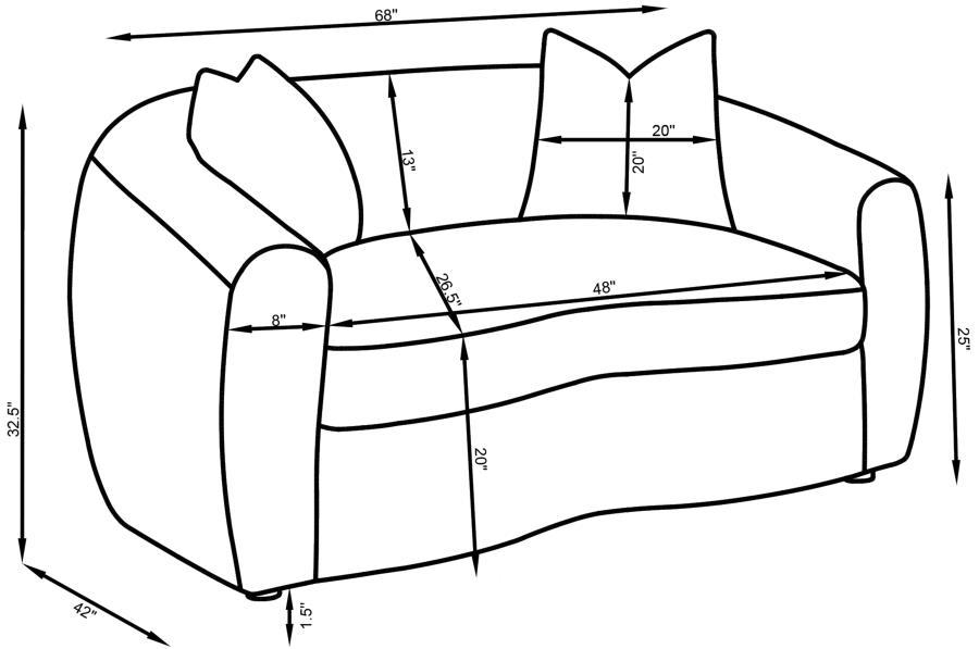 Isabella - Faux Sheepskin Upholstered Loveseat Natural - Ivory