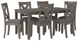 Caitbrook - Gray - RECT DRM Table Set (Set of 7) by Signature Design by Ashley® | Bel Furniture
