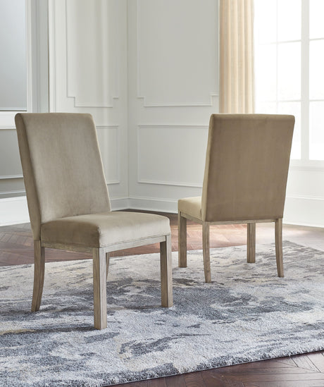 Chrestner - Gray / Brown - Dining UPH Side Chair (Set of 2) by Signature Design by Ashley® | Bel Furniture