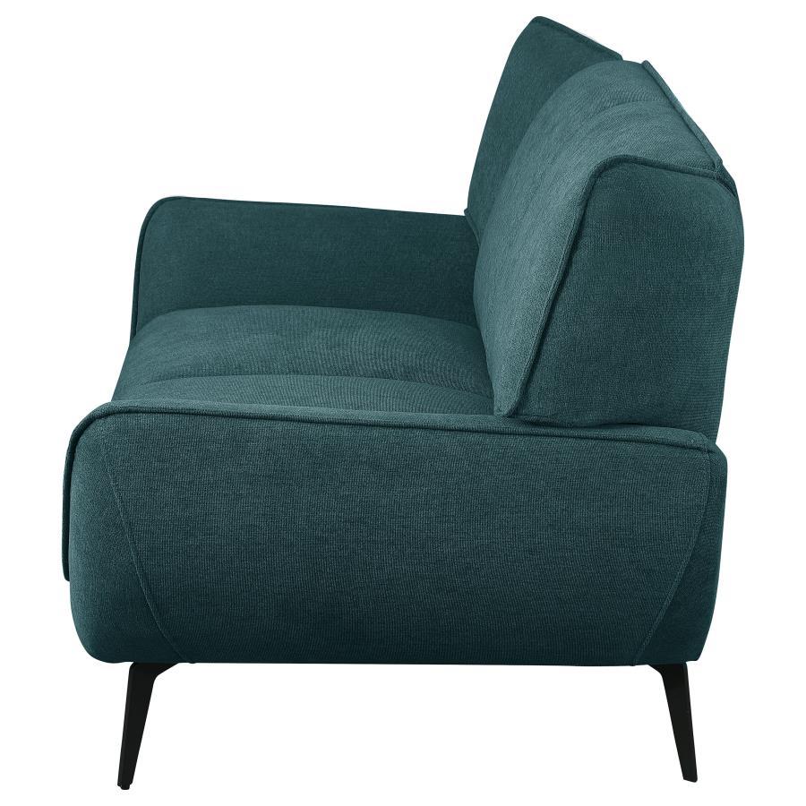 Acton - Upholstered Flared Arm Loveseat - Teal Blue