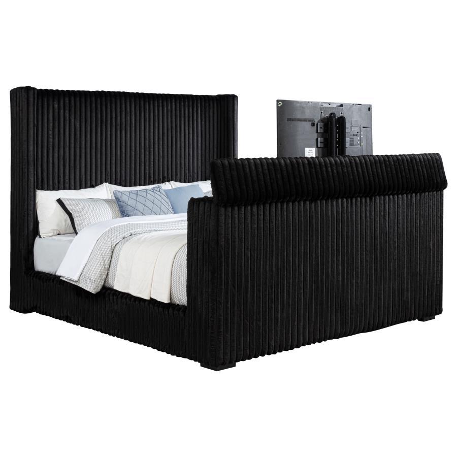 Centergrove - Upholstered Wingback TV Bed
