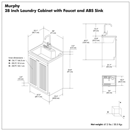 Murphy - Laundry Cabinet & Faucet And Stainless Steel Sink - view 17