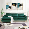 Shannon - Velvet Sectional Sofa With Chaise Green by Cynthia's Furniture | Bel Furniture