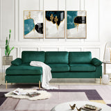 Shannon - Velvet Sectional Sofa With Chaise Green by Cynthia's Furniture | Bel Furniture
