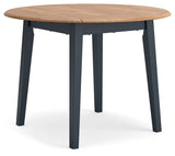 Gesthaven - Round Dining Room Drop Leaf Table Blue by Signature Design by Ashley® | Bel Furniture
