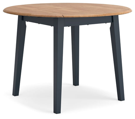 Gesthaven - Round Dining Room Drop Leaf Table Blue by Signature Design by Ashley® | Bel Furniture