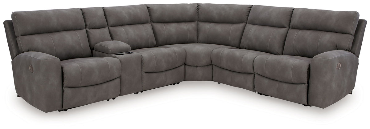 Next-Gen Durapella - Reclining Sectional Dark Gray 6 Pc. Power Reclining Sectional by Signature Design by Ashley® | Bel Furniture