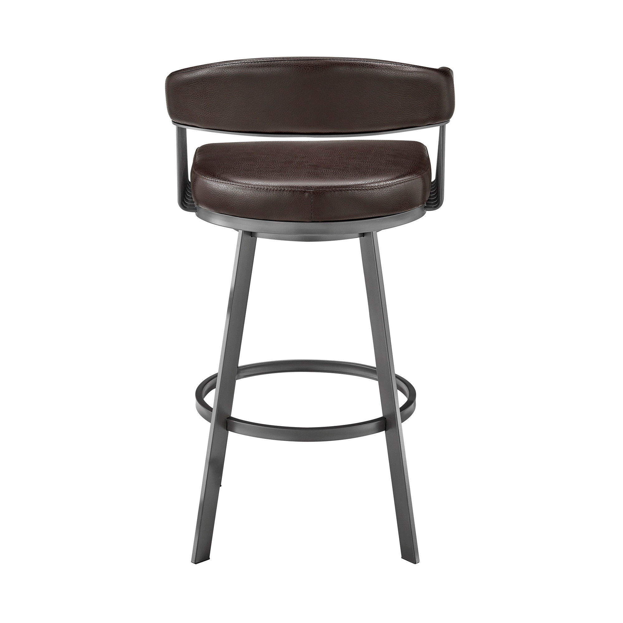 Swivel Low Back Bar Height Bar Chair - Chocolate And Gray