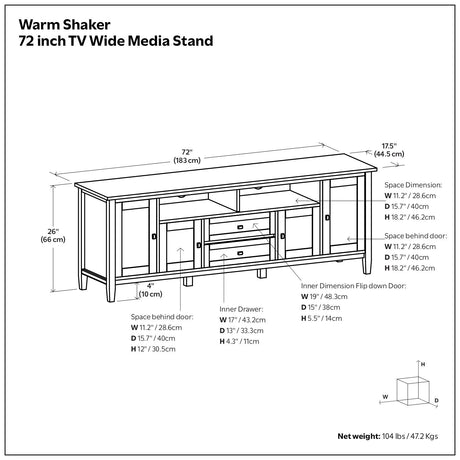 Warm Shaker - TV Media Stand - Hickory Brown - view 5