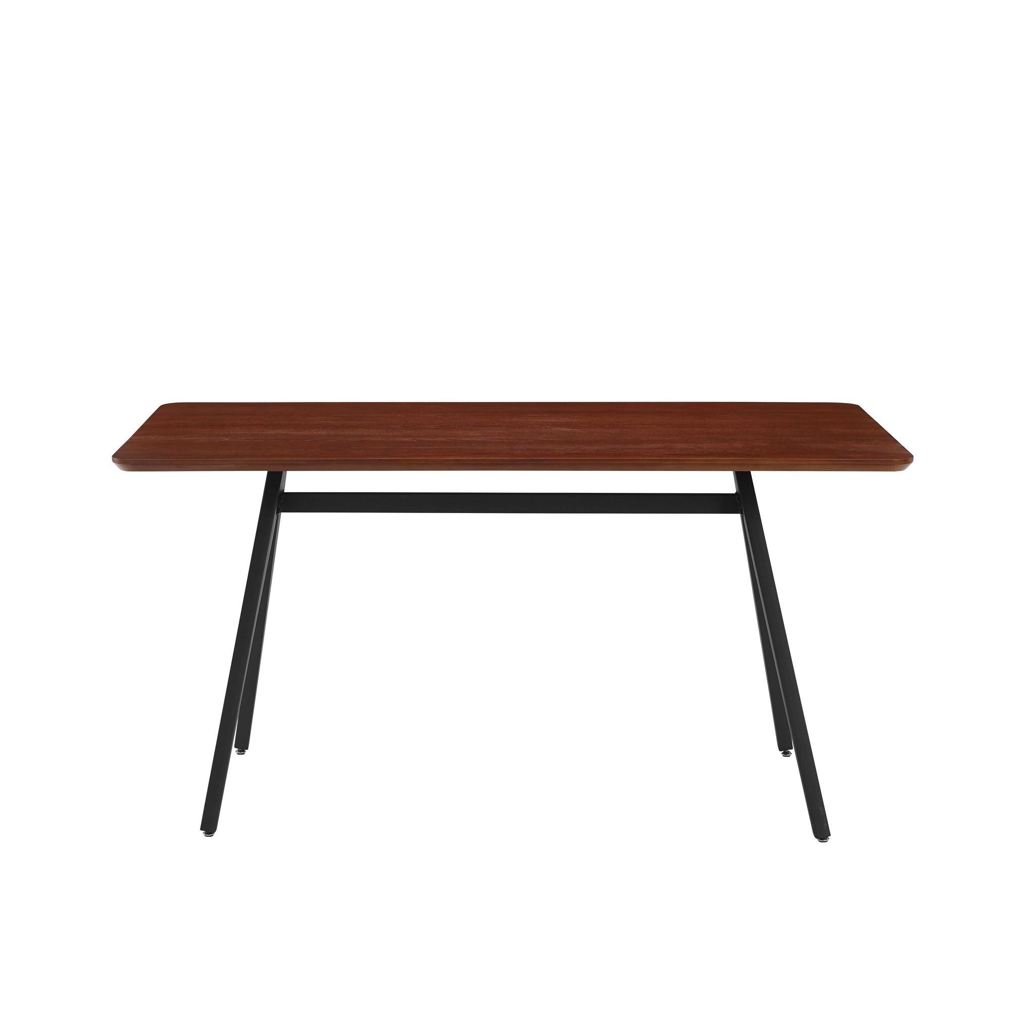 Contemporary V Leg Veneer Dining Table - Dark Walnut