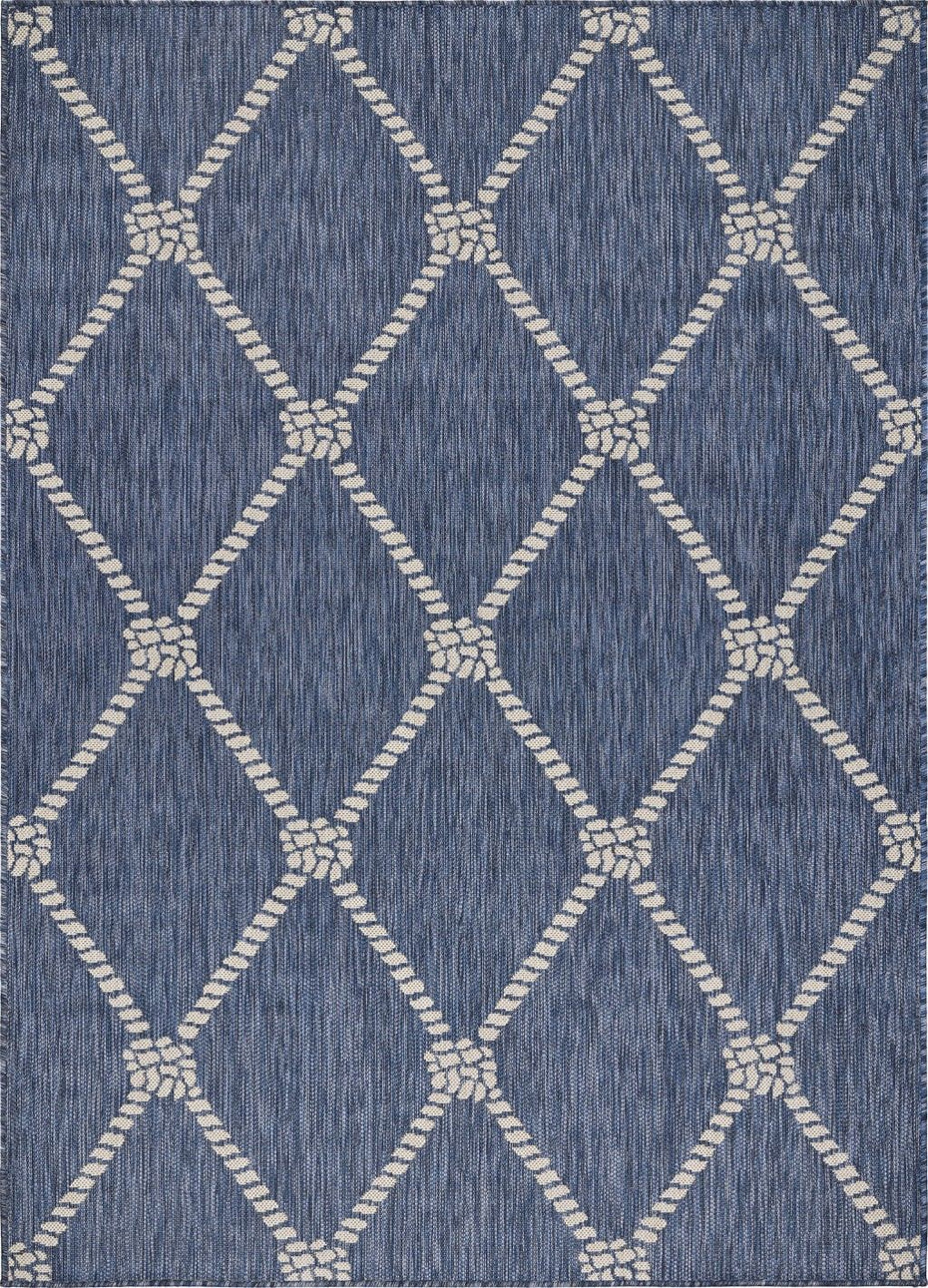 8' X 10' Outdoor / Indoor Area Rug - Blue / Gray