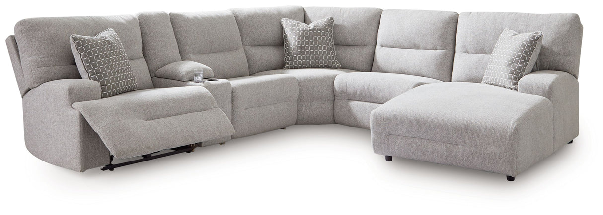 Acklen Place - Reclining Sectional Gray 6 Pc. Power Reclining Sectional With RAF Power Reclining Back Chaise by Signature Design by Ashley® | Bel Furniture