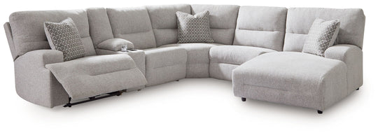 Acklen Place - Reclining Sectional Gray 6 Pc. Power Reclining Sectional With RAF Power Reclining Back Chaise by Signature Design by Ashley® | Bel Furniture