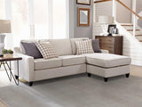 Mcloughlin - Upholstered Sloped Arm Sectional Sofa - Platinum by CoasterEssence | Bel Furniture