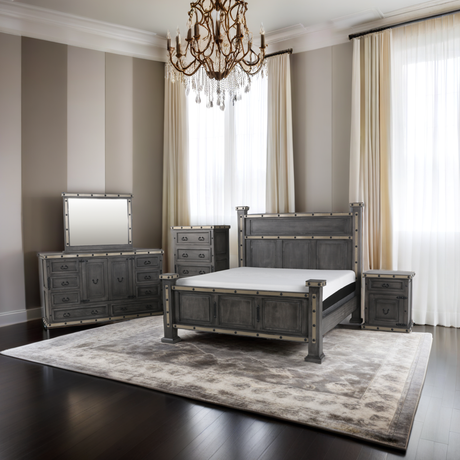 HACIENDA 6 Piece Bedroom set - Grey by Mollai Collections | Bel Furniture
