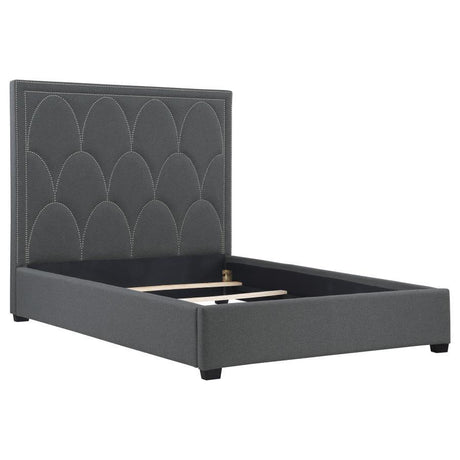 Bowfield - Upholstered Panel Bed Dark Gray by CoasterElevations | Bel Furniture