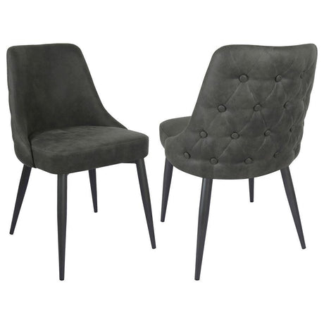 Cosmo - Upholstered Dining Side Chair (Set of 2) Dark Gray by CoasterEveryday | Bel Furniture