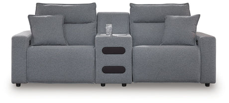 Modmax - Salt And Pepper - Reclining Sectional Gray 3 Pc. Power Reclining Sectional With Storage Console by Signature Design by Ashley® | Bel Furniture