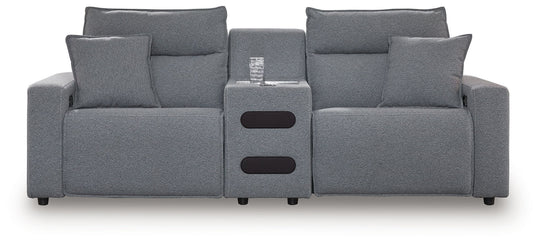 Modmax - Salt And Pepper - Reclining Sectional Gray 3 Pc. Power Reclining Sectional With Storage Console by Signature Design by Ashley® | Bel Furniture