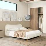 Roman - Curved Headboard Upholstered Platform Bed by Jennifer Taylor Home | Bel Furniture