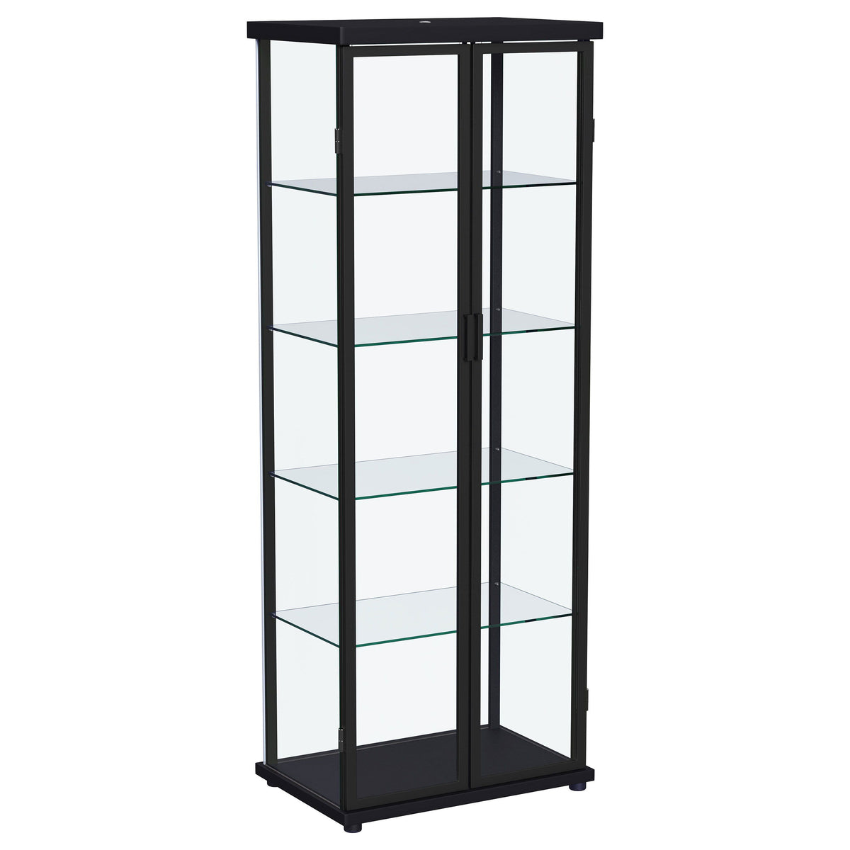 Aero - 5-Shelf Display Curio Cabinet With Led Lighting Black by Coaster Fine Furniture | Bel Furniture
