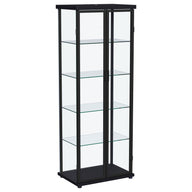 Aero - 5-Shelf Display Curio Cabinet With Led Lighting Black by Coaster Fine Furniture | Bel Furniture