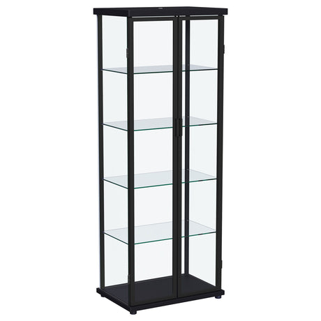 Aero - 5-Shelf Display Curio Cabinet With Led Lighting Black by Coaster Fine Furniture | Bel Furniture