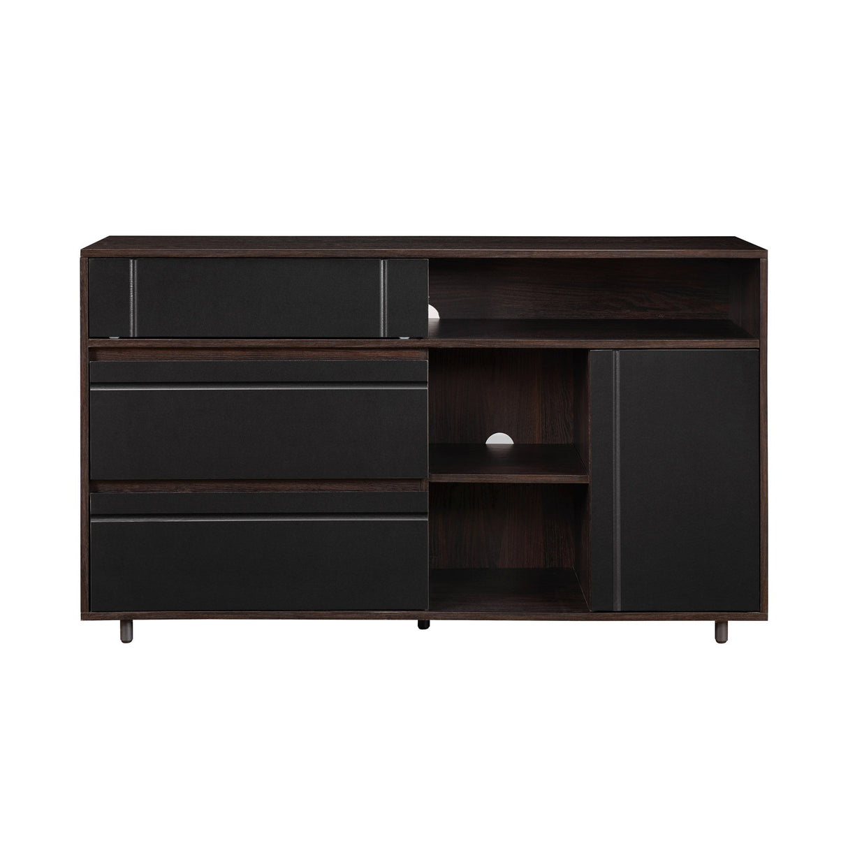 Contemporary Detailed Door Sideboard With Open Storage by Walker Edison | Bel Furniture