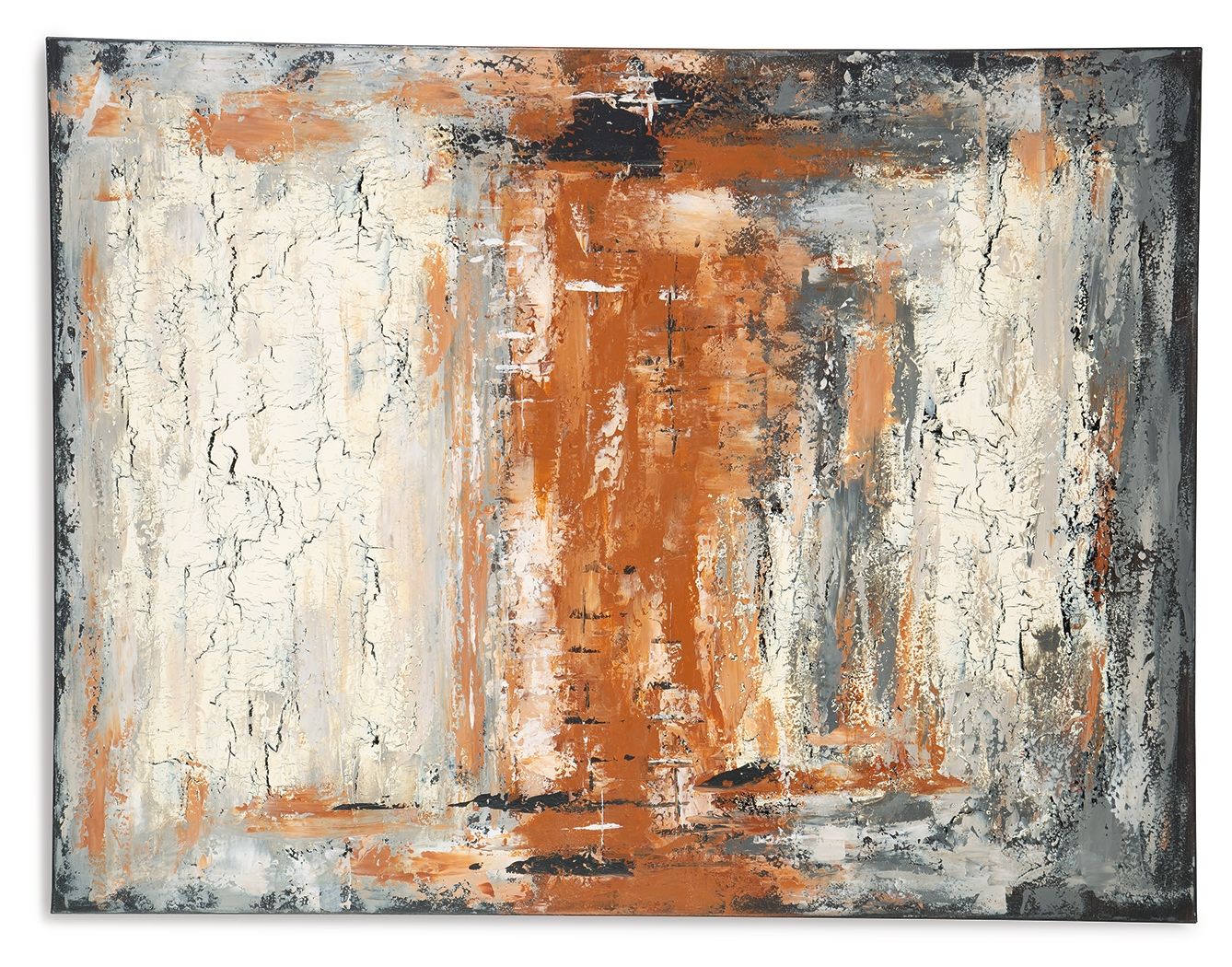 Carmely - Gray / White/orange - Wall Art