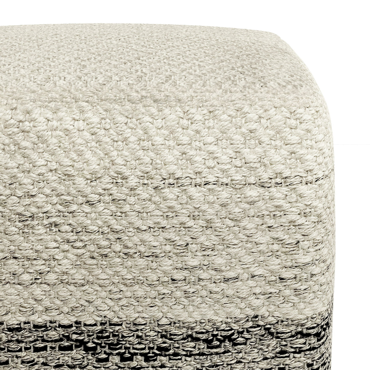 Macie - Square Woven Outdoor / Indoor Pouf - Gray / White by Simpli-Home | Bel Furniture