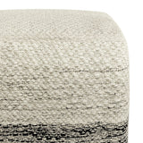 Macie - Square Woven Outdoor / Indoor Pouf - Gray / White by Simpli-Home | Bel Furniture
