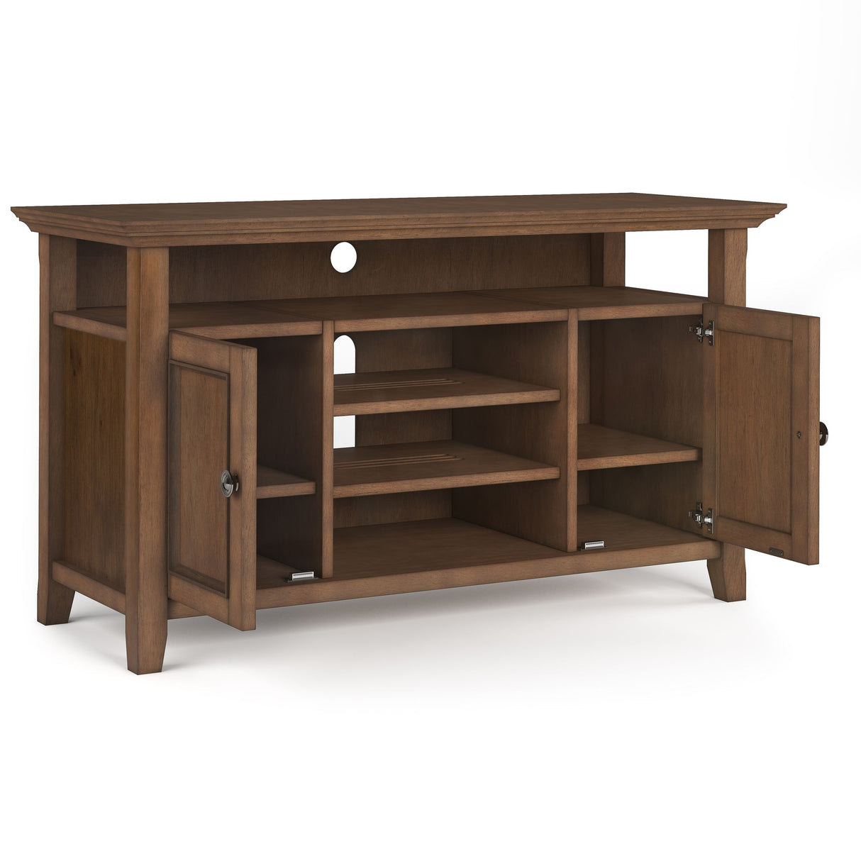 Amherst - TV Media Stand - Rustic Natural Aged Brown by Simpli-Home | Bel Furniture