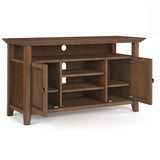 Amherst - TV Media Stand - Rustic Natural Aged Brown by Simpli-Home | Bel Furniture