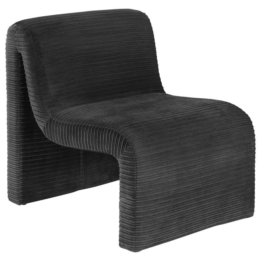 Drayton - Upholstered Curved Armless Accent Chair Black by Coaster Fine Furniture | Bel Furniture