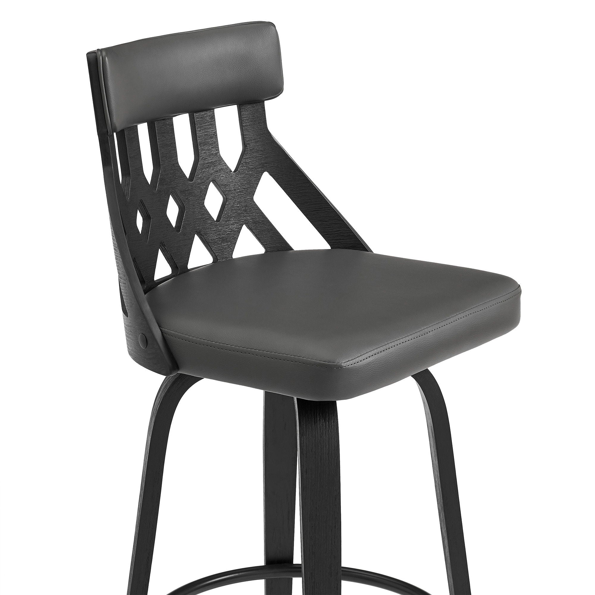 Swivel Backless Counter Height Bar Chair - Gray / Black