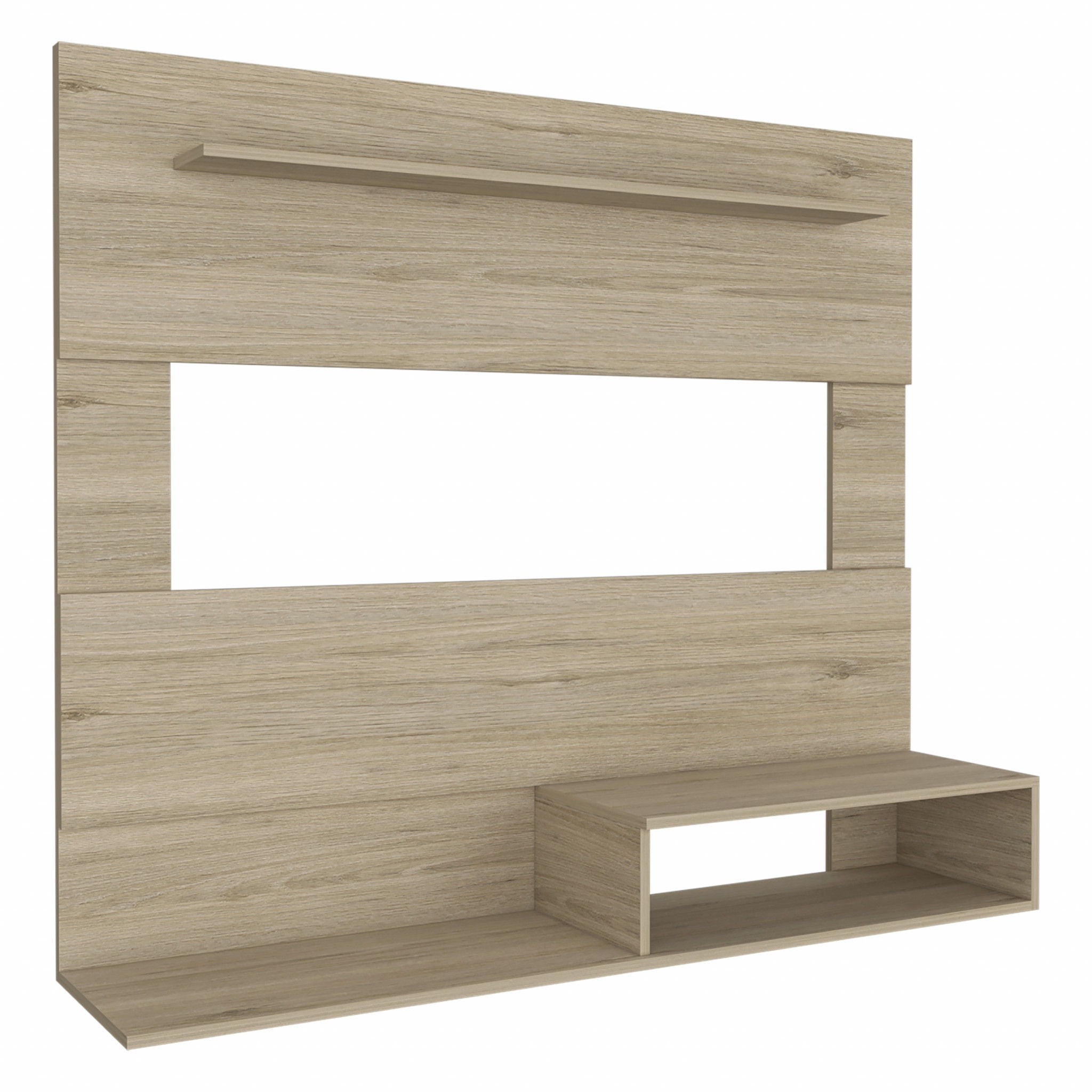 Manufactured Wood Open Shelving Entertainment Center - Light Pine