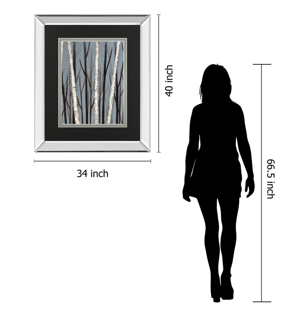 Birch Shadows By Eve Mirrored Frame - Dark Gray