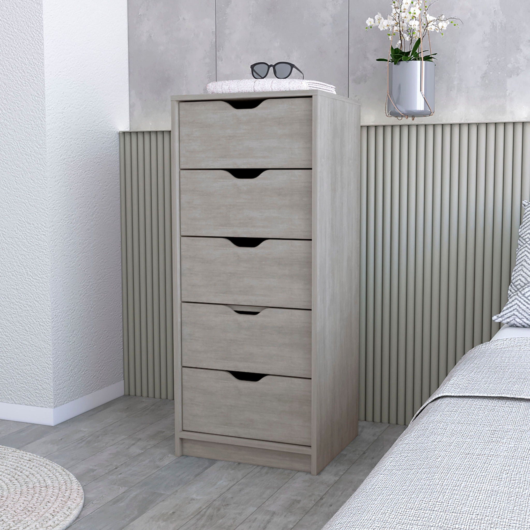 Five Drawer Standard Chest - Oak