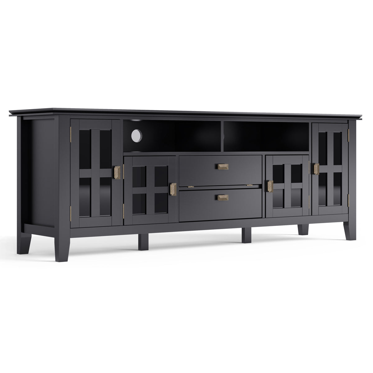 Artisan - TV Media Stand Black by Simpli-Home | Bel Furniture