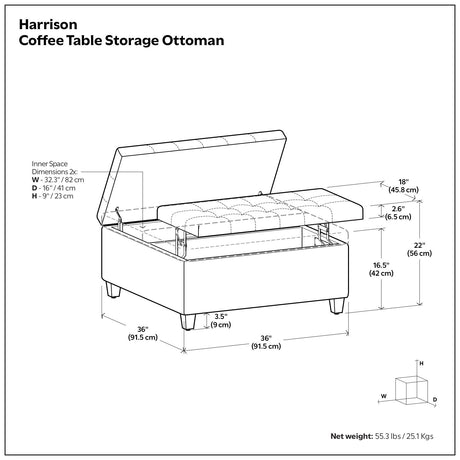 Harrison - Upholstered Coffee Table Storage Ottoman - view 84
