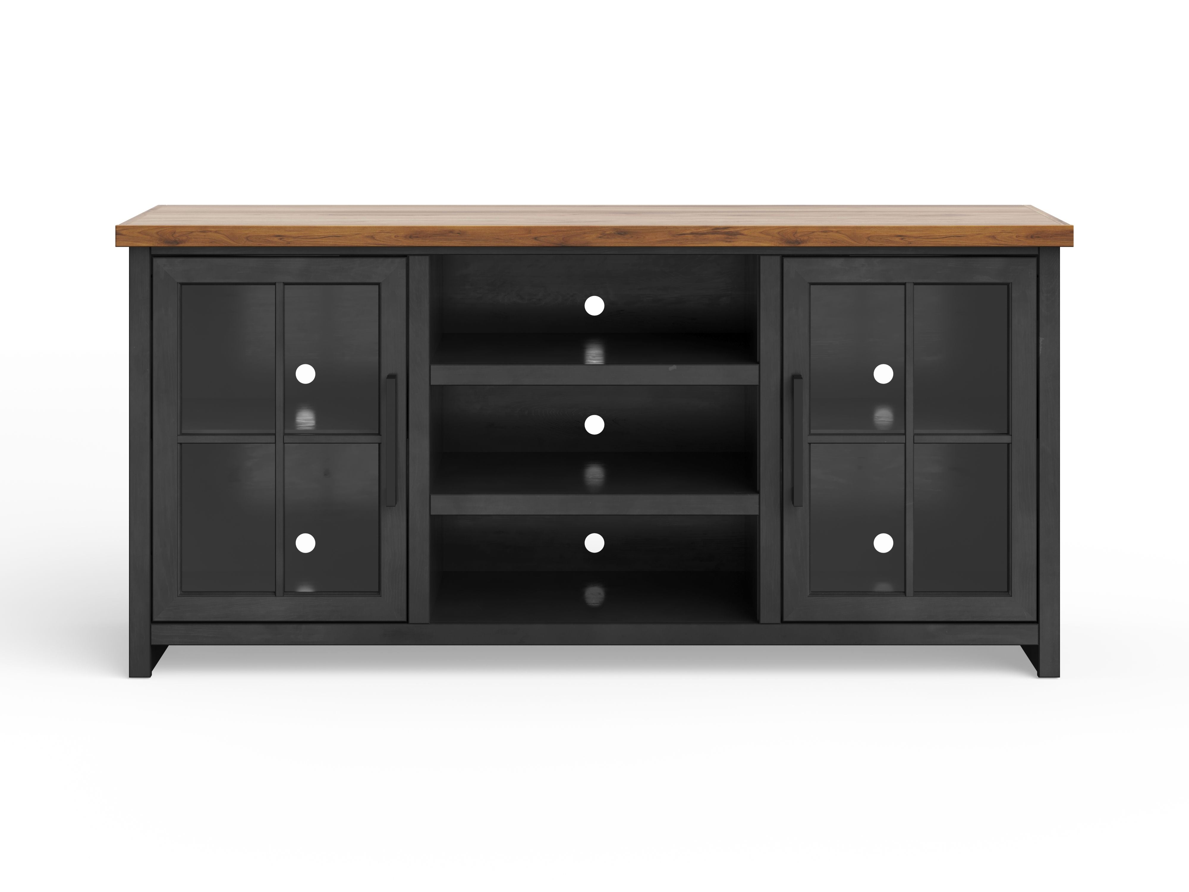 Essex - TV Stand Console For TVs Up To 80" - Black, Whiskey