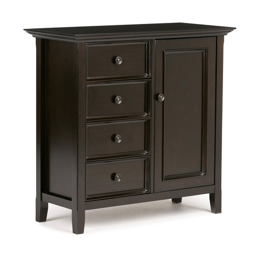 Amherst - Handcrafted Medium Storage Cabinet Dark Brown by Simpli-Home | Bel Furniture
