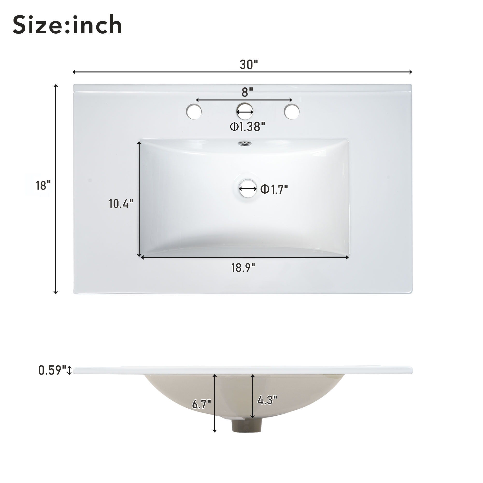 Bathroom Vanity With A Soft Close Glass Door, Adjustable Shelves, And Three Drawers