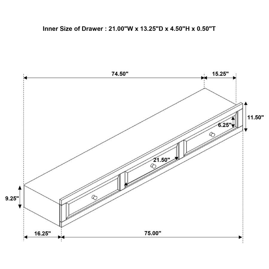 Elliott - 3-Drawer Under Bed Storage - Cappuccino