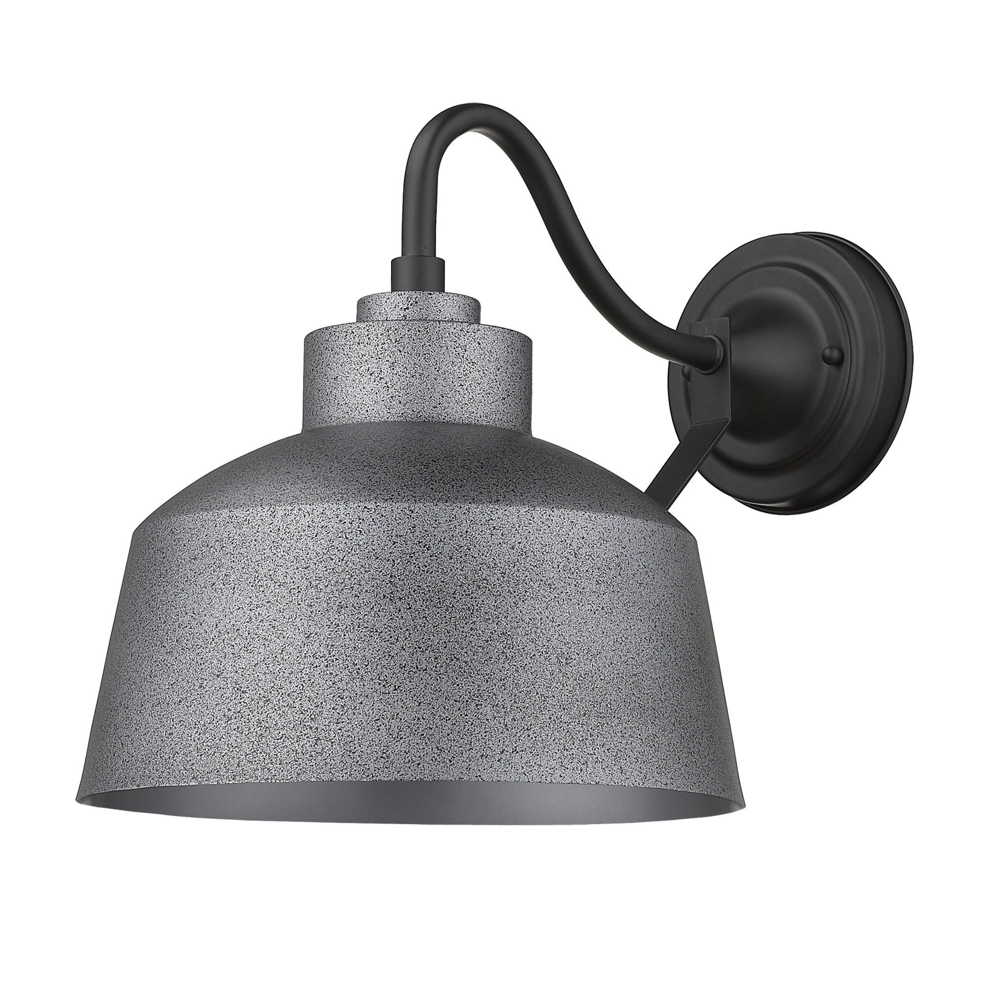 Pebbled Bowl Shape Outdoor Wall Light - Gray