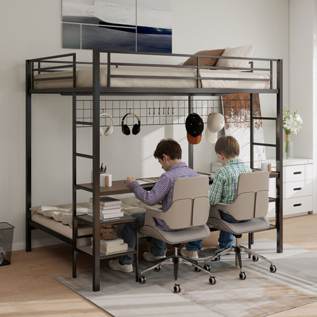 Ethan - Bunk Bed With Desk, Charging Station, Storage Shelves - view 15